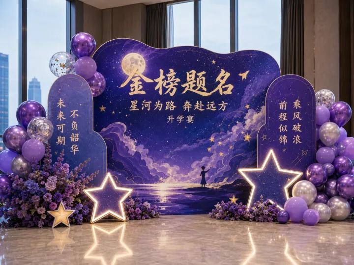 成都升学宴紫金金榜题名主题背景